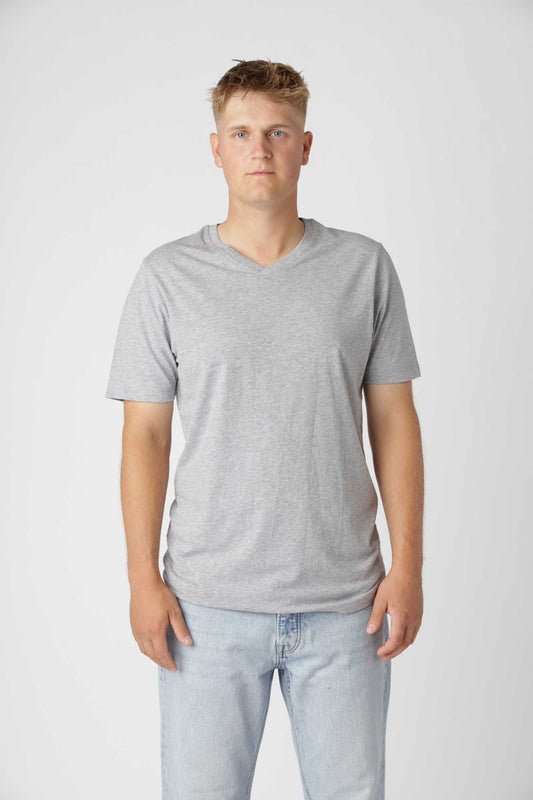 Classic V-hals T-shirt, Oxford Grå