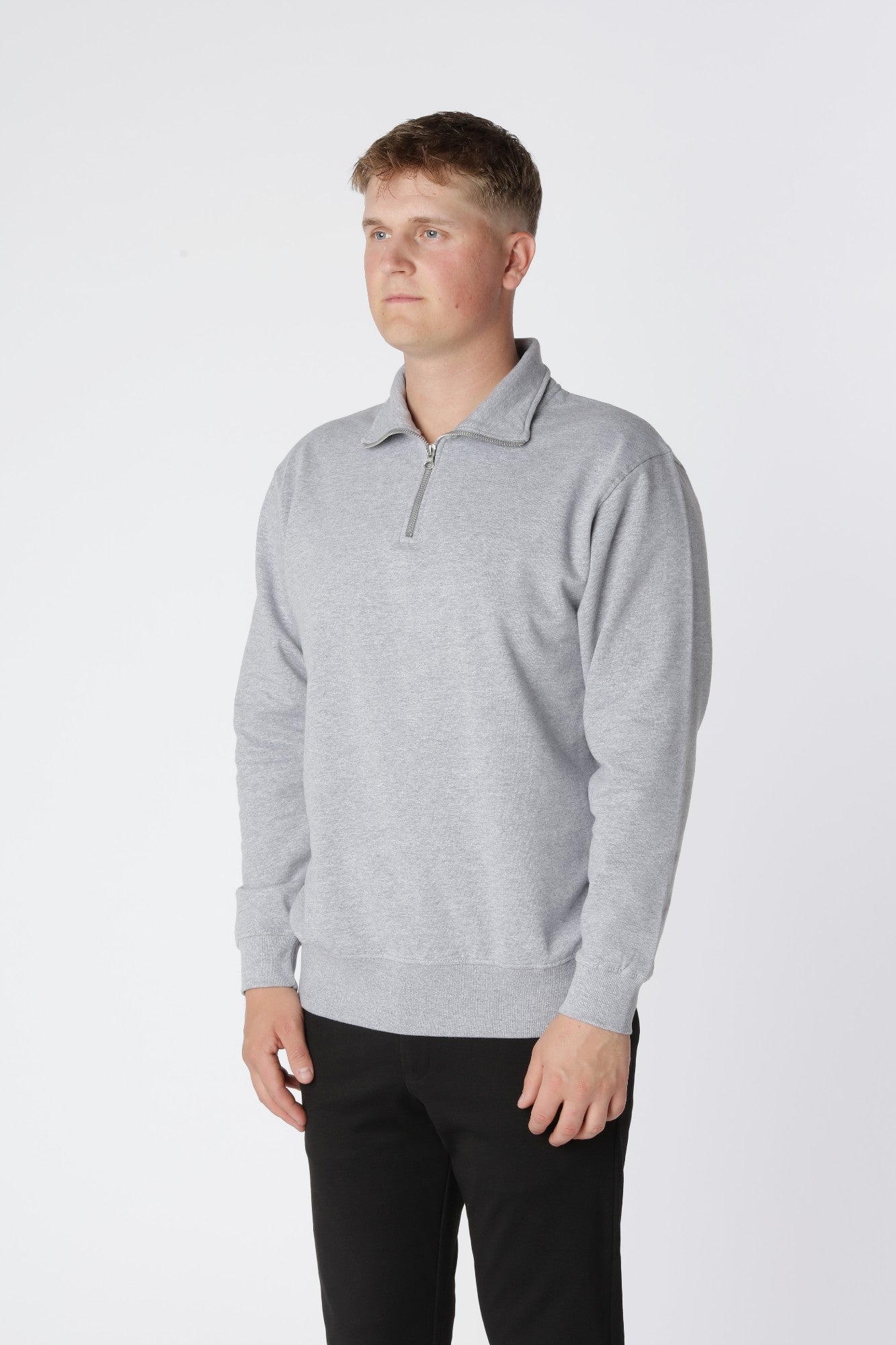Essential Half Zip, Oxford Grå