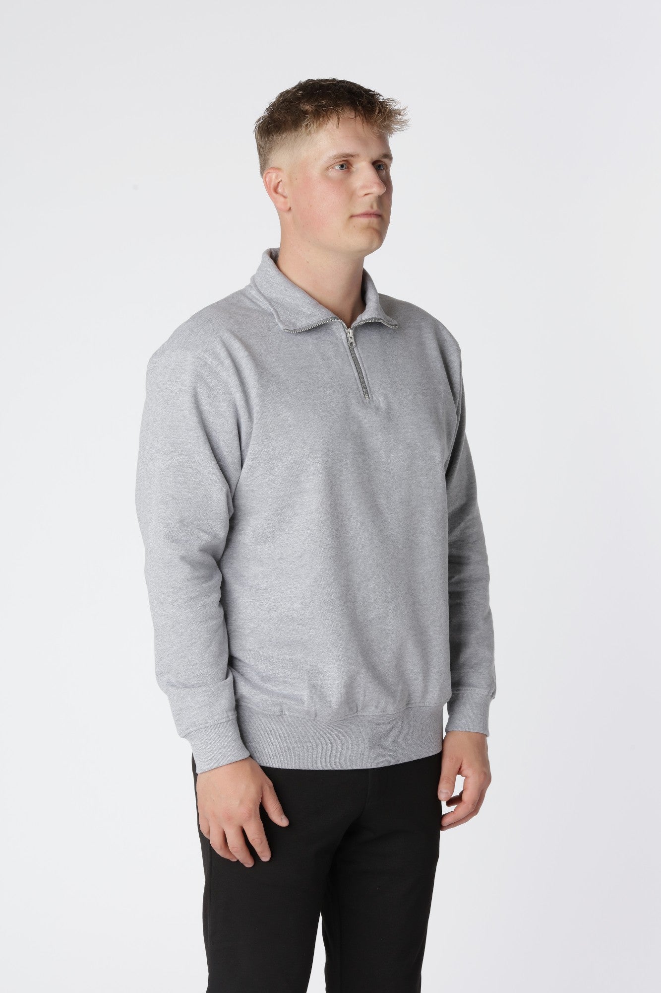 Essential Half Zip, Oxford Grå