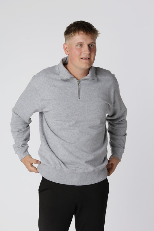 Essential Half Zip, Oxford Grå