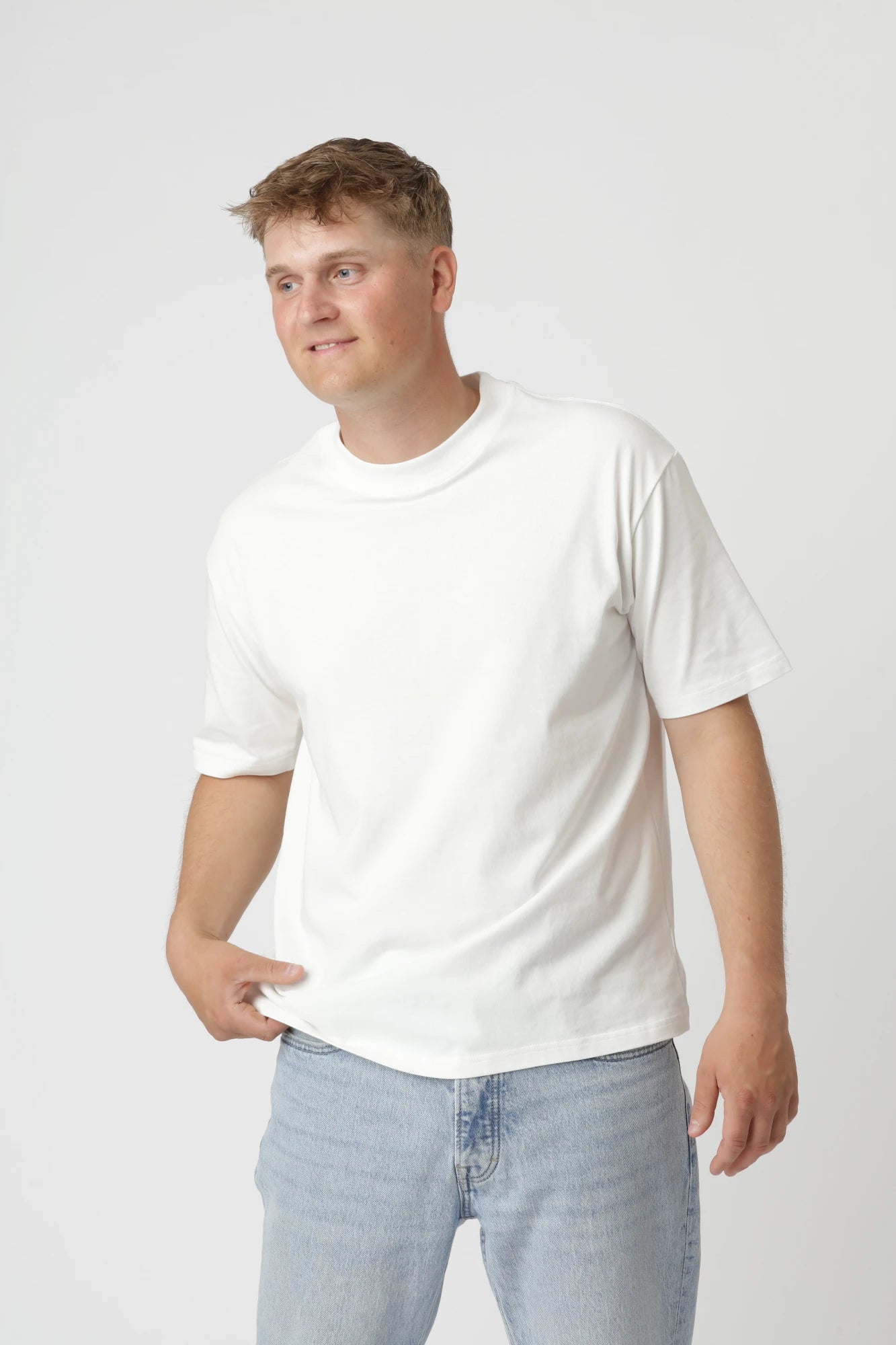 Premium Boxfit T-shirt, Hvid
