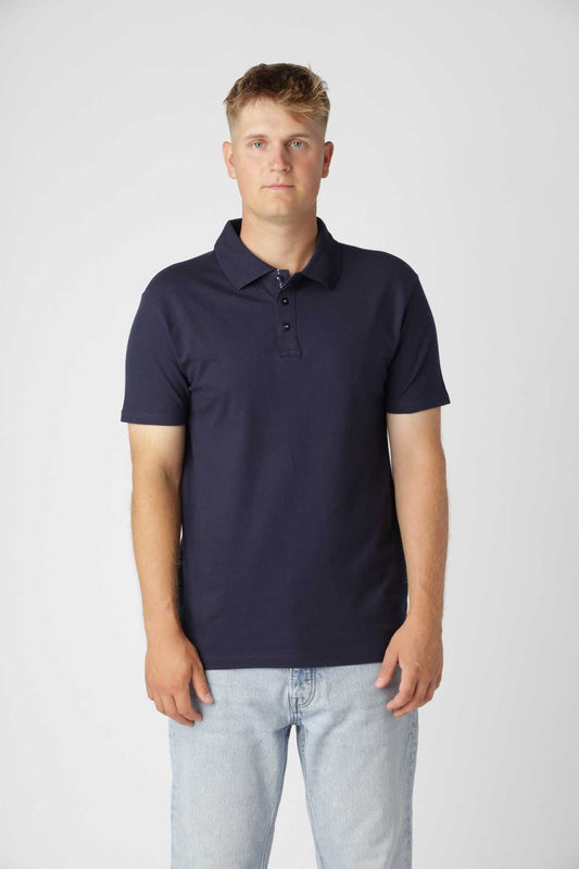 Premium Polo Shirt, Blå Navy