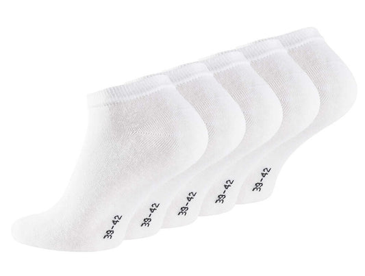 Ankelstrumpor i bomull, 5-pack, Vita