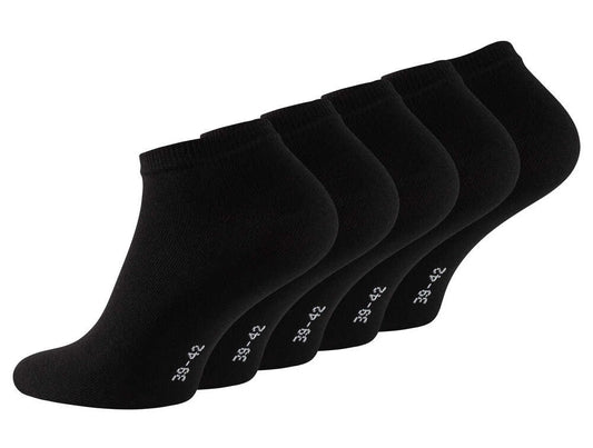 Ankelstrumpor i bomull, 5-pack, Svarta