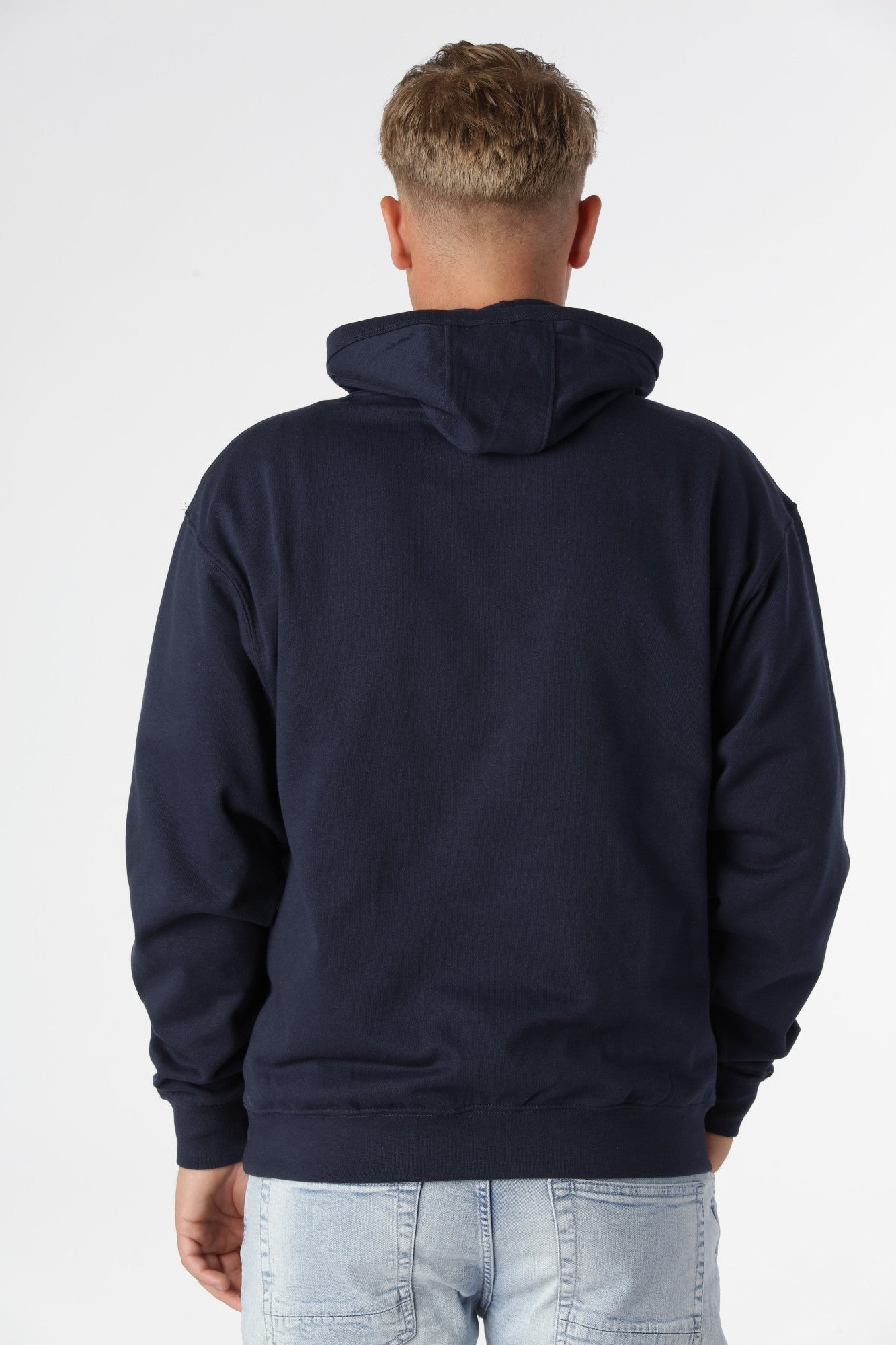 Klassisk Hoodie, Marinblå