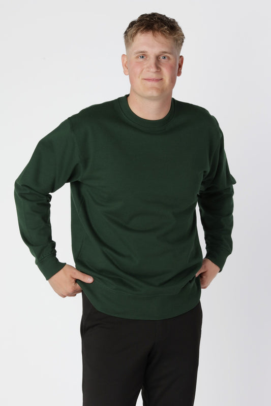Essential Crewneck, Flaskegrøn