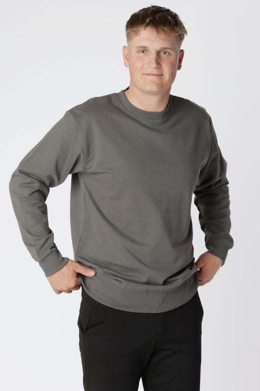 Essential Crewneck, Stålgrå