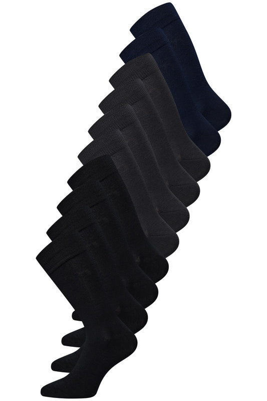 Bambusockor 10-pack – Claudio, Svart/Marinblå/Grå